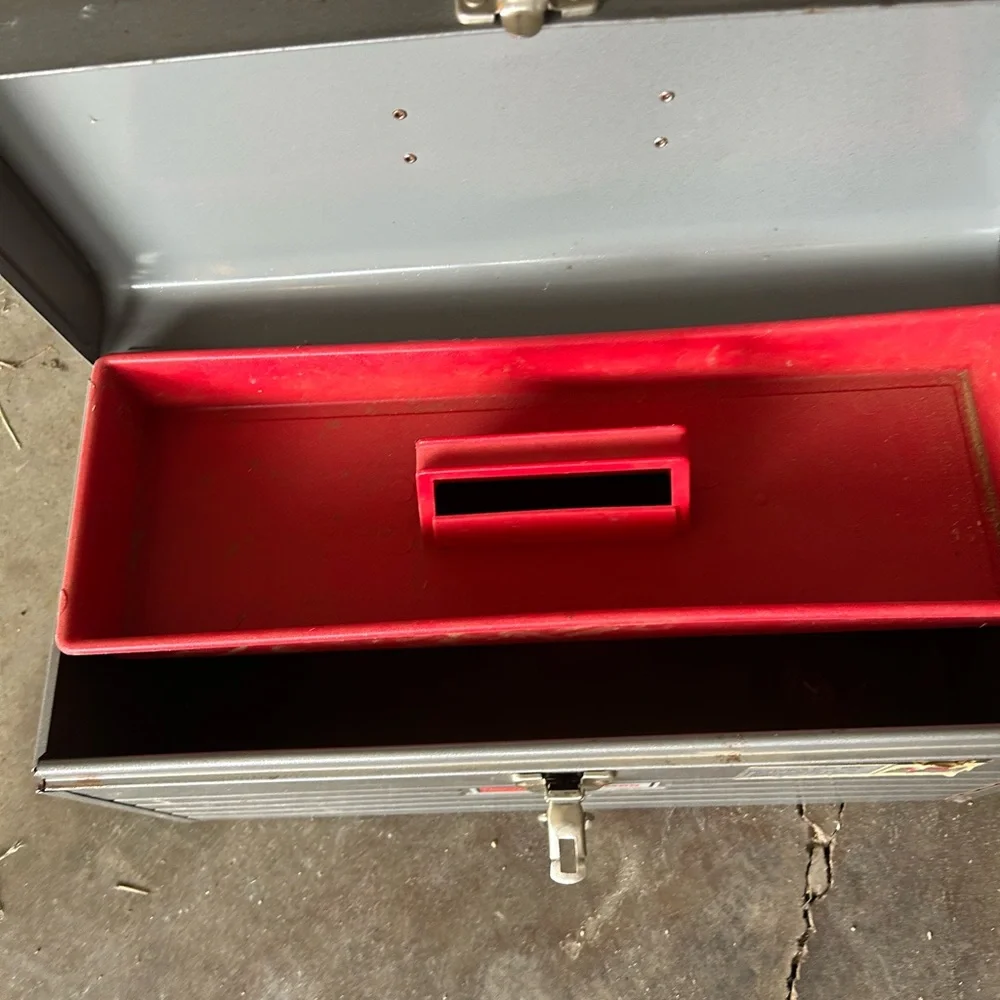 Craftsman Gray Metal Toolbox Vintage Mechanic’s Tool Box